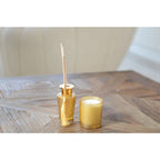 Bougie dorée parfum vanille 7x7x8cm AULICA