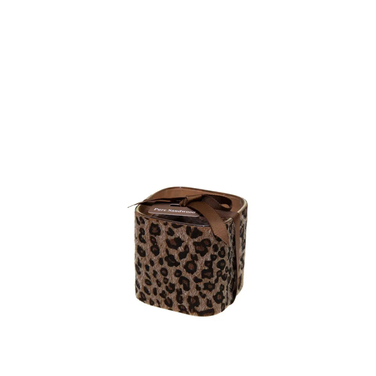 Bougie en verre léopard 8x8x8cm AULICA