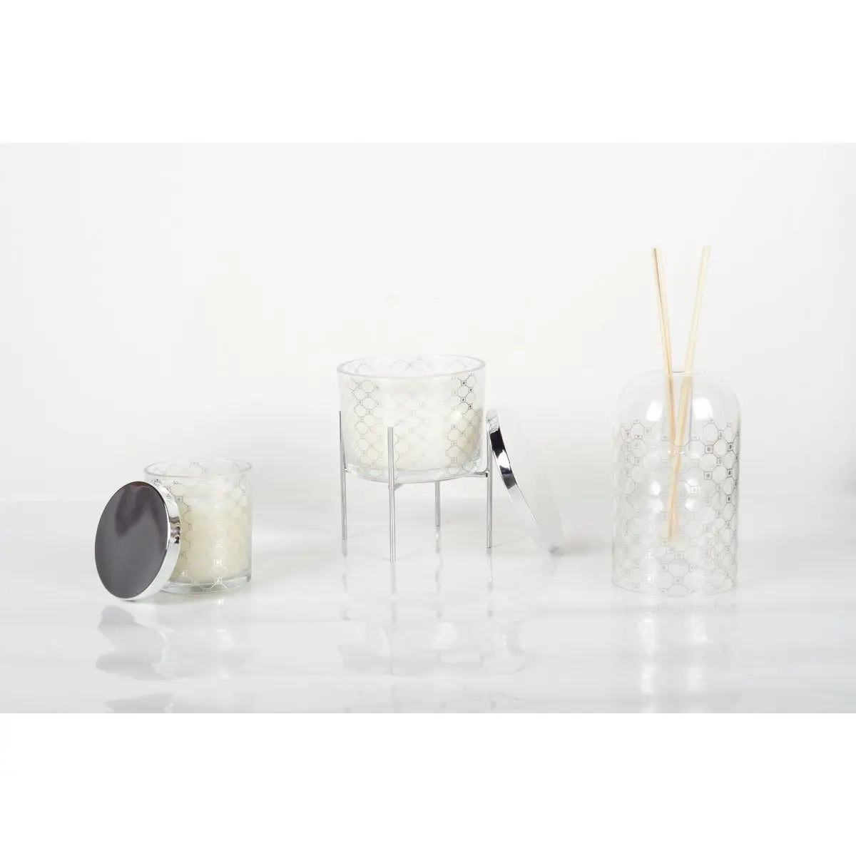 Bougie musc argent avec couvercle 7.8x8.2cm AULICA