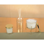 Bougie musc dorée avec couvercle 7.8x8.2cm AULICA