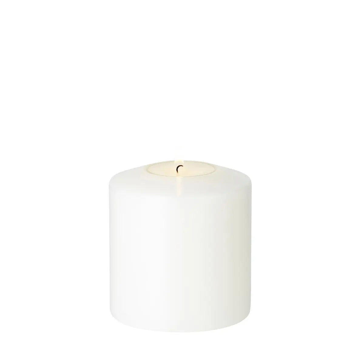 Bougie permanente Cornelius Double Pine (hauteur 9 cm, Ø 8 cm), blanche, résistante à la chaleur jusqu'à 90° EDZARD-SHOP.com