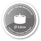 Bougie permanente Cornelius (hauteur 18 cm, Ø 10 cm), blanche, résistante à la chaleur jusqu'à 90° EDZARD-SHOP.com