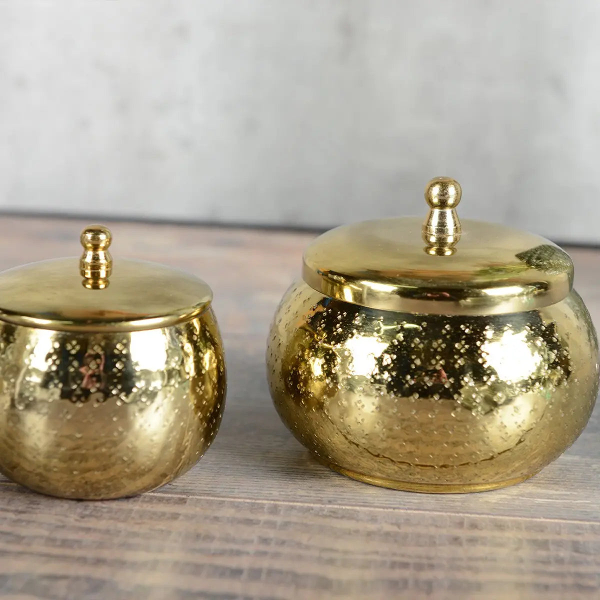 Bougie ronde dorée grand modèle AULICA