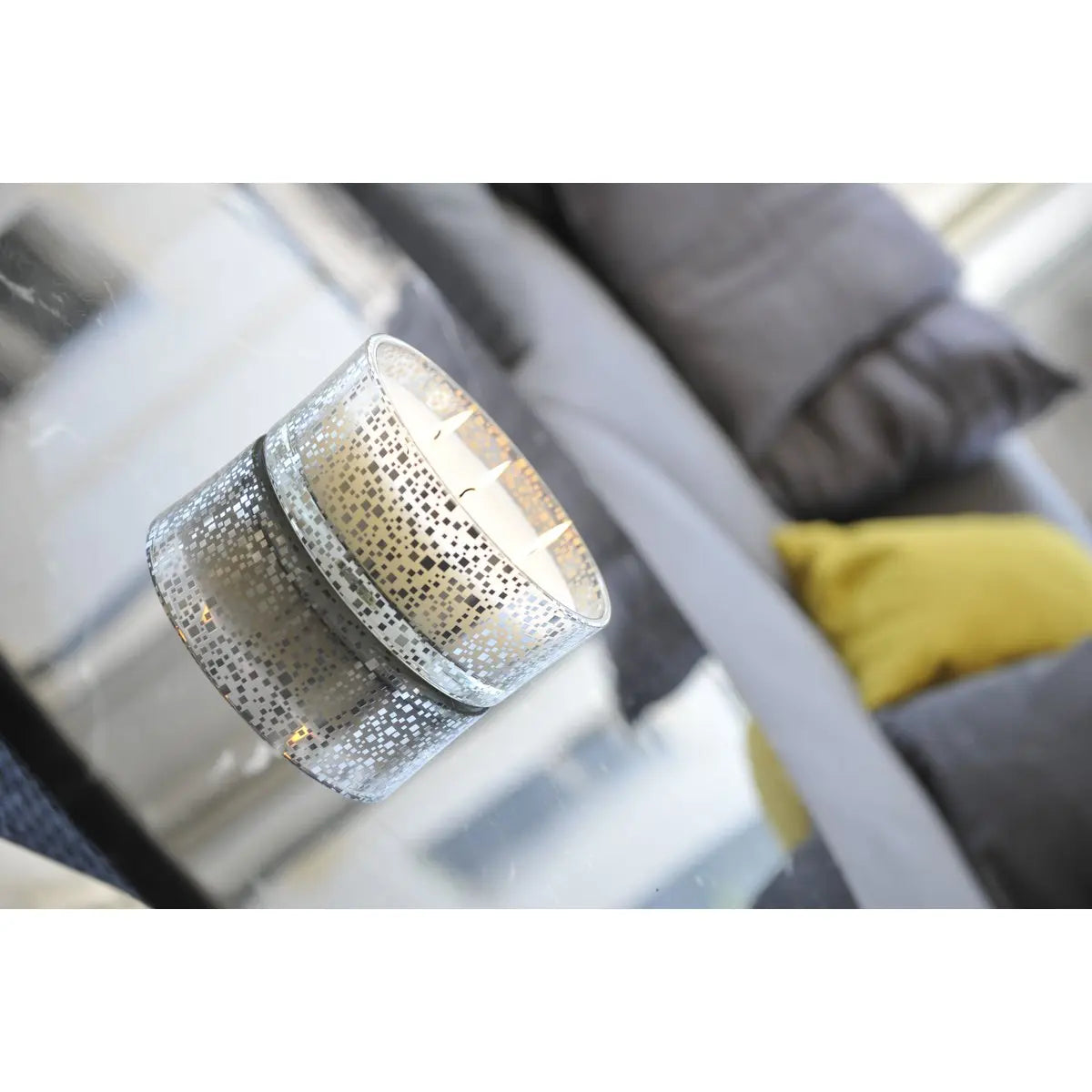 Bougie vanille pot en verre argent AULICA