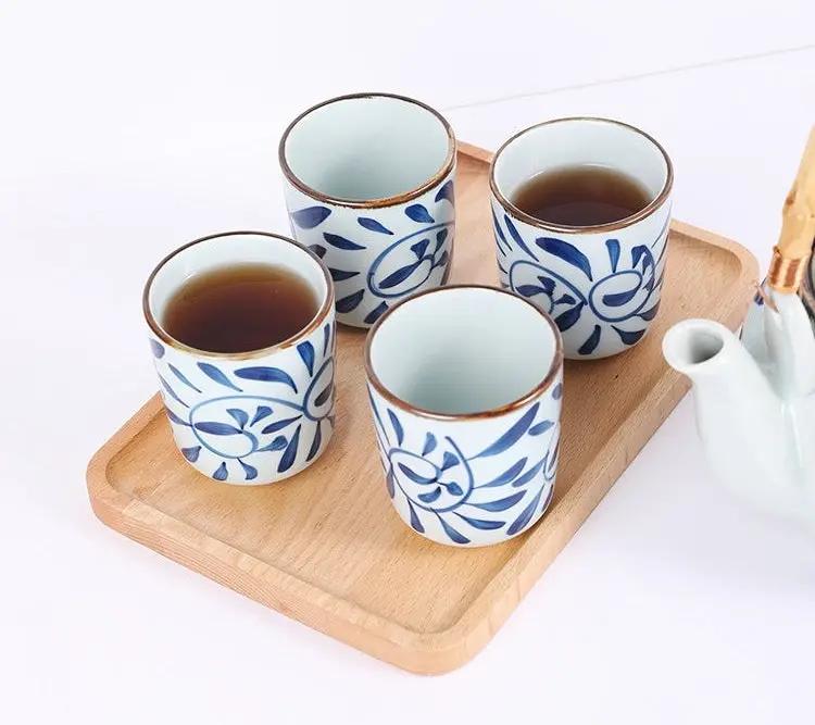 Bouilloire traditionnelle japonaise céramique porcelaine rétro – Théière peinte main filtre art du thé Dropshipman