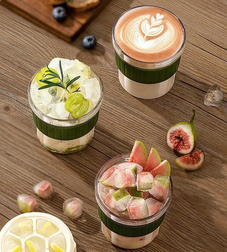 Bouteille Café Glacé Premium – Bac Glaçons Étanche Polyvalente Voyage Bureau Camping Dropshipman