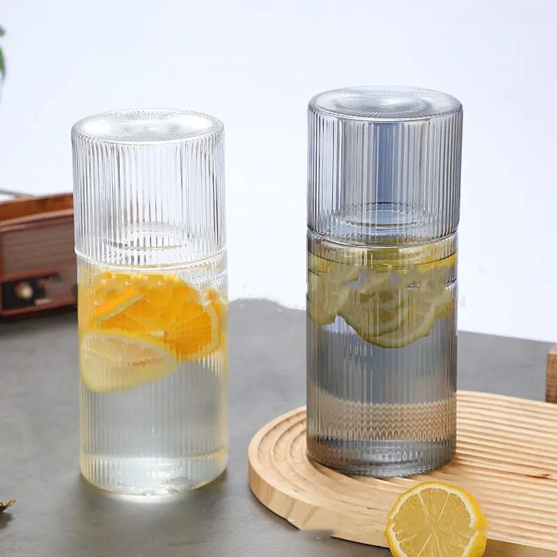 Bouteille eau froide haute température résistant – Théière grande capacité luxe gris transparent Dropshipman