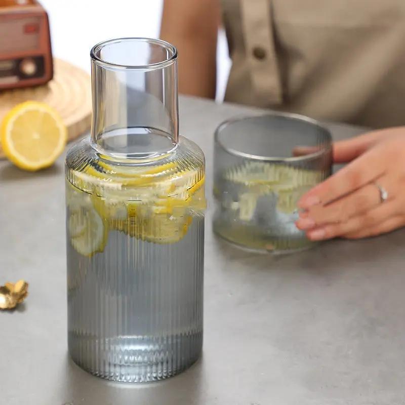 Bouteille eau froide haute température résistant – Théière grande capacité luxe gris transparent Dropshipman