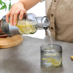 Bouteille eau froide haute température résistant – Théière grande capacité luxe gris transparent Dropshipman