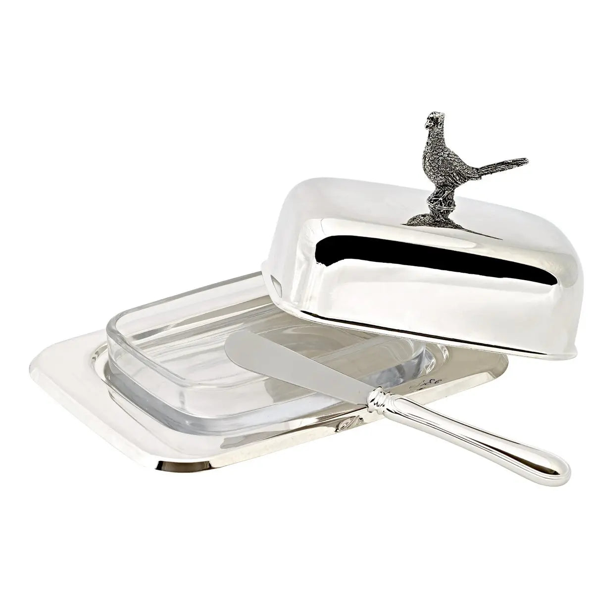 Butterdose Fasan mit Messer (L 18 cm) EDZARD-SHOP.com