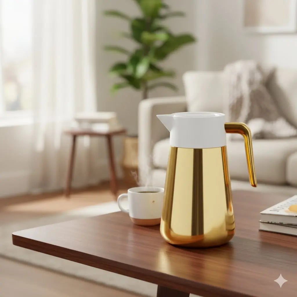 Cafetière isotherme dorée et blanche 1L AULICA