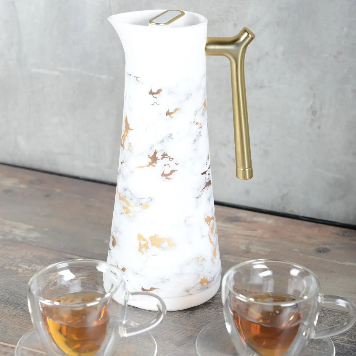 Cafetière isotherme marbre avec anse dorée 1L AULICA
