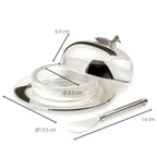 Canard à beurre EDZARD, diamètre 14 cm, argenté, avec couteau à beurre assorti 18 cm EDZARD-SHOP.com