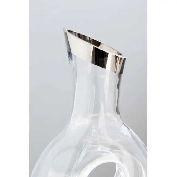 Carafe EDZARD Gordon, verre en cristal soufflé à la bouche avec bord en platine, hauteur 30 cm, capacité 1,2 litre EDZARD-SHOP.com