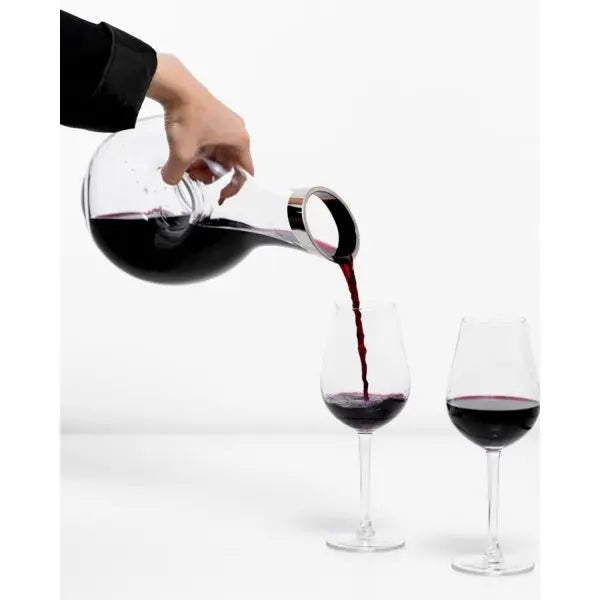 Carafe EDZARD Gordon, verre en cristal soufflé à la bouche avec bord en platine, hauteur 30 cm, capacité 1,2 litre EDZARD-SHOP.com