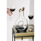 Carafe EDZARD Gordon, verre en cristal soufflé à la bouche avec bord en platine, hauteur 30 cm, capacité 1,2 litre EDZARD-SHOP.com