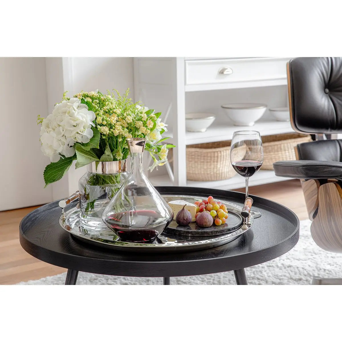 Carafe carafe EDZARD Frederick, verre cristal soufflé à la bouche avec bord en platine, H 27 cm, capacité 2,1 litres EDZARD-SHOP.com