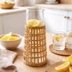 Carafe en rotin 12x12x28cm AULICA