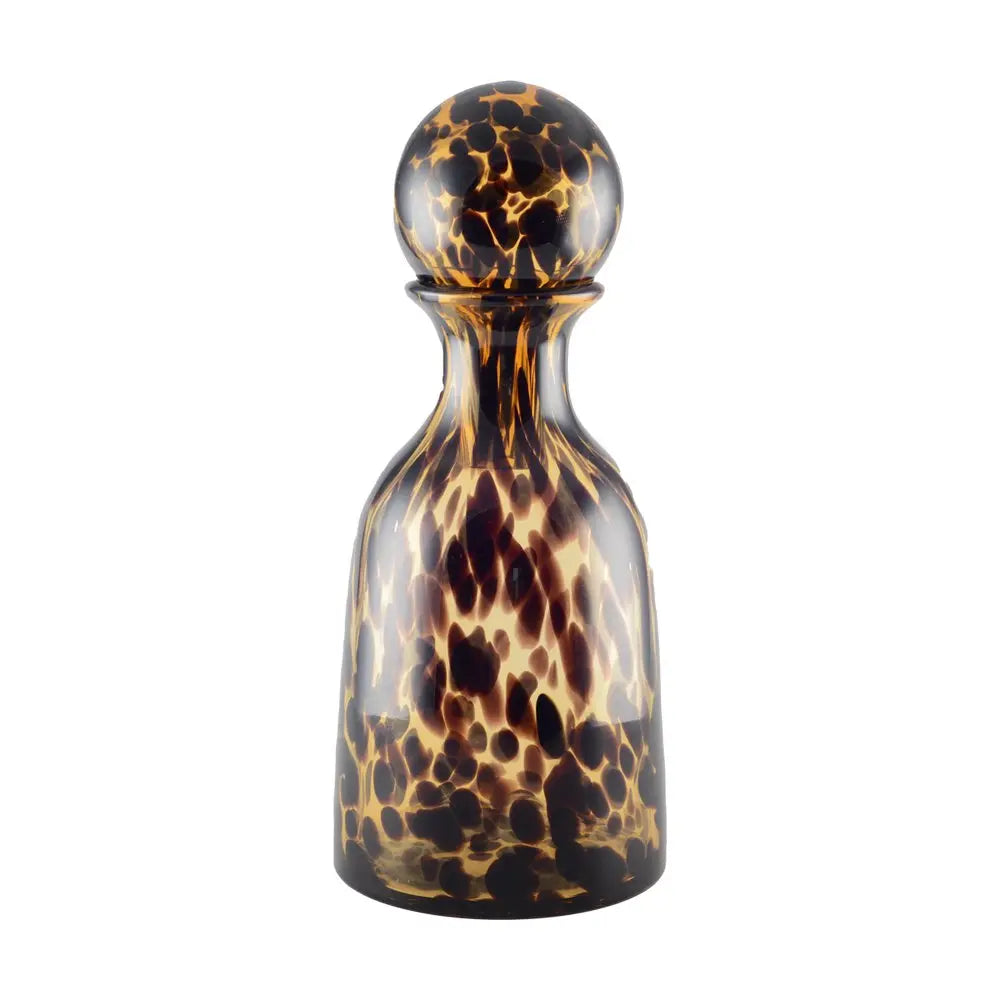 Carafe en verre marron avec bouchon 14x14x32.5cm AULICA