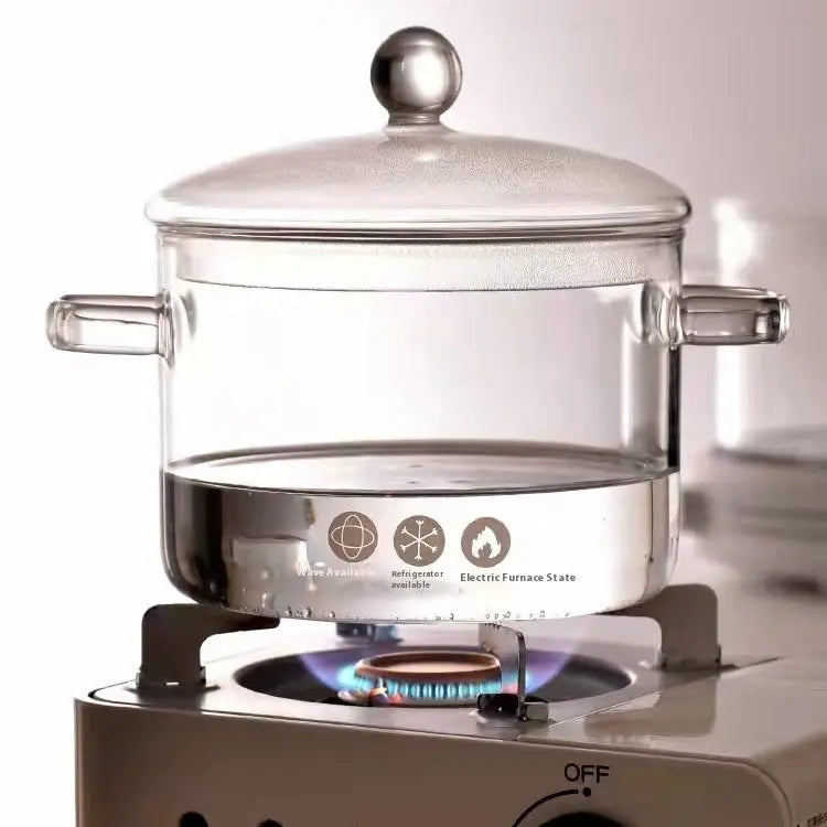 Casserole verre borosilicate électrique – Pot transparent plaque céramique moderne Dropshipman