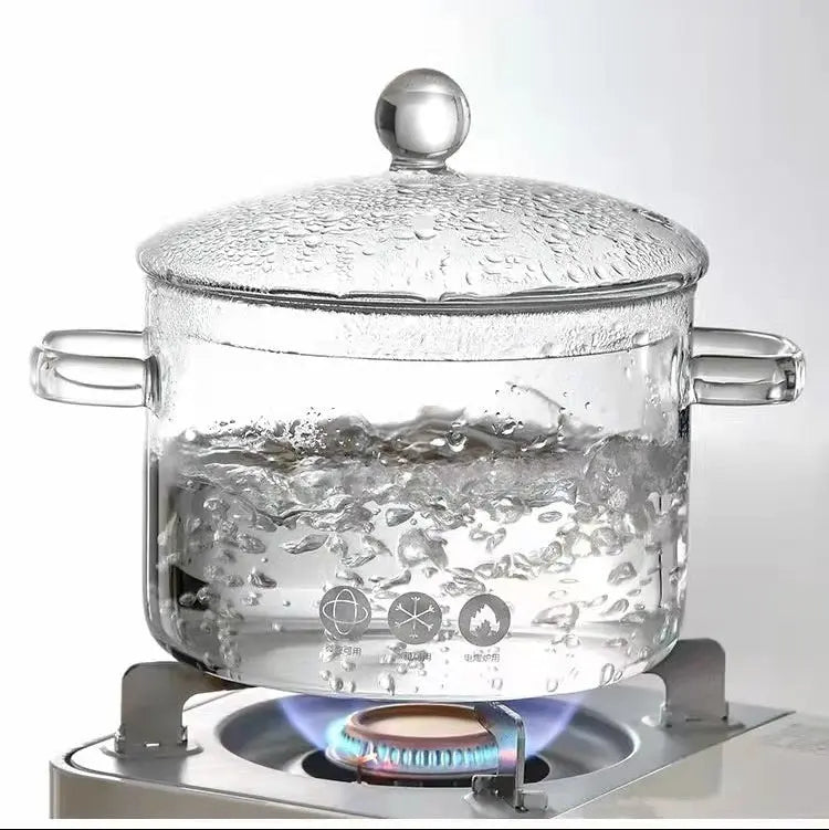 Casserole verre borosilicate électrique – Pot transparent plaque céramique moderne Dropshipman