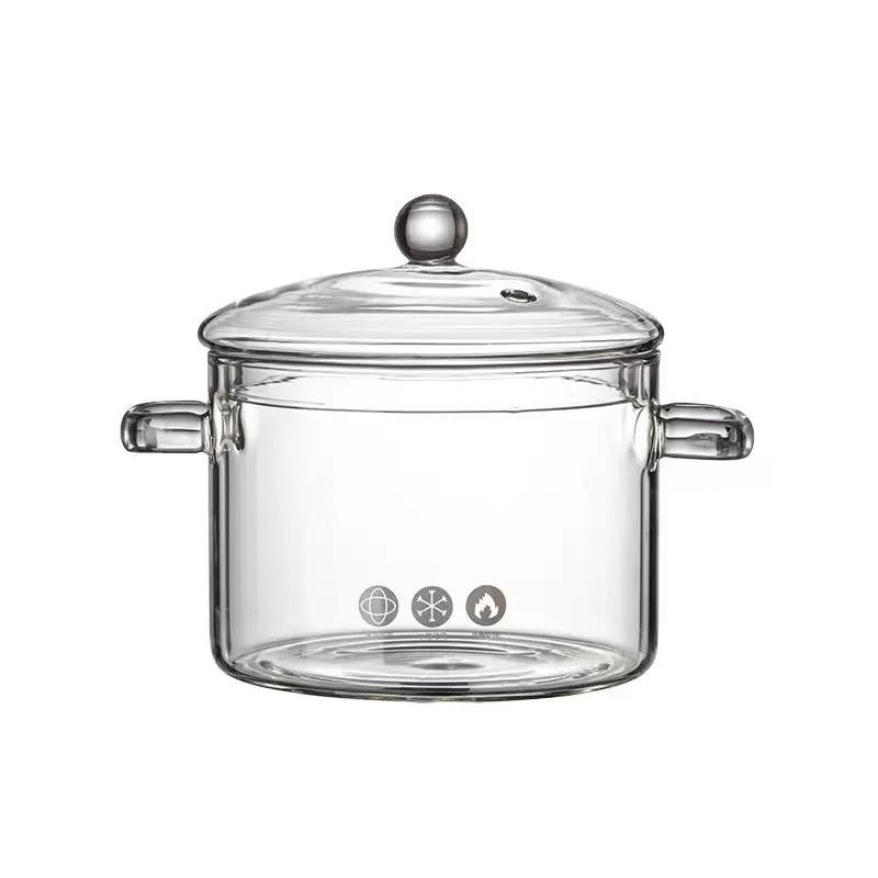 Casserole verre borosilicate transparent plaque induction – Couvercle hermétique 