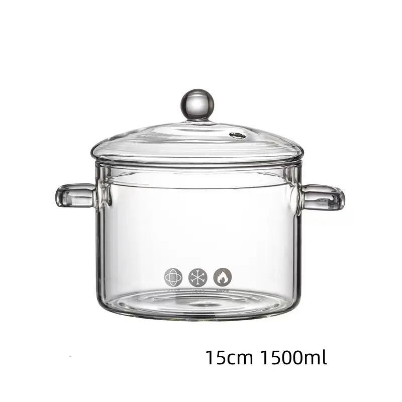 Casserole verre borosilicate transparent plaque induction – Couvercle hermétique cuisine moderne 02
