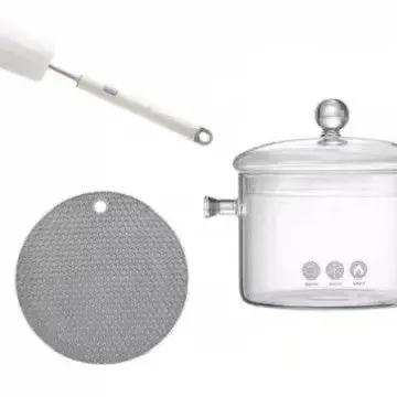 Casserole verre borosilicate transparent plaque induction – Couvercle hermétique cuisine moderne 09
