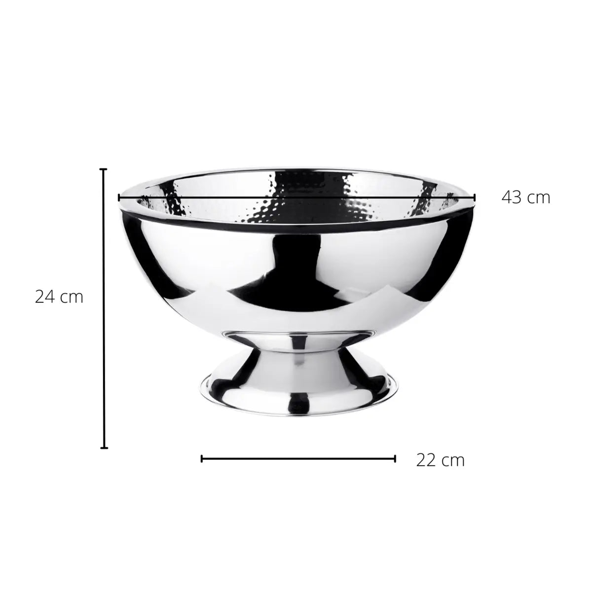 Cave à champagne EDZARD Cave à vin mousseux Cadiz, acier inoxydable poli brillant, intérieur martelé, double paroi, ø 43 cm EDZARD-SHOP.com