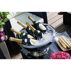 Cave à champagne EDZARD Cave à vin mousseux Cadiz, acier inoxydable poli brillant, intérieur martelé, double paroi, ø 43 cm EDZARD-SHOP.com