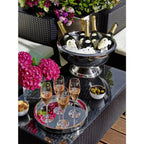 Cave à champagne EDZARD Cave à vin mousseux Cadiz, acier inoxydable poli brillant, intérieur martelé, double paroi, ø 43 cm EDZARD-SHOP.com