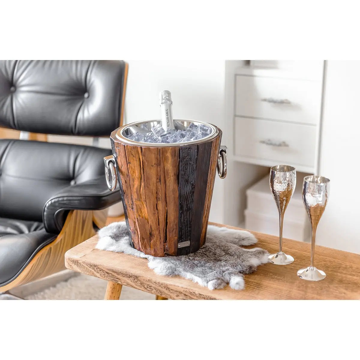 Cave à vin EDZARD Cave à vin Providence, teck, inox nickelé brillant, H 28 cm, poids 4 kg EDZARD-SHOP.com