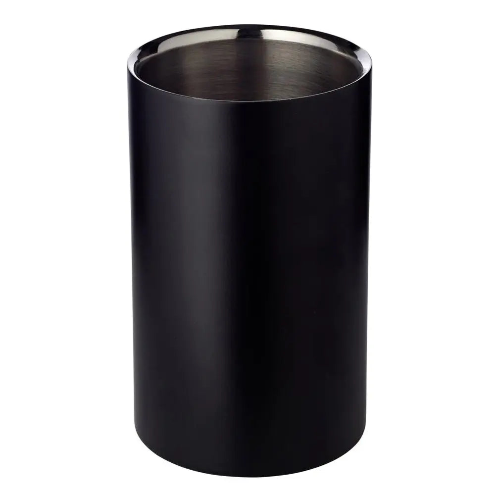 Cave à vin EDZARD Pearl, double paroi, extérieur noir mat, intérieur en acier inoxydable, hauteur 20 cm, ø 12 cm EDZARD-SHOP.com