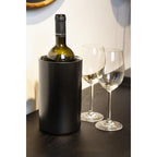 Cave à vin EDZARD Pearl, double paroi, extérieur noir mat, intérieur en acier inoxydable, hauteur 20 cm, ø 12 cm EDZARD-SHOP.com