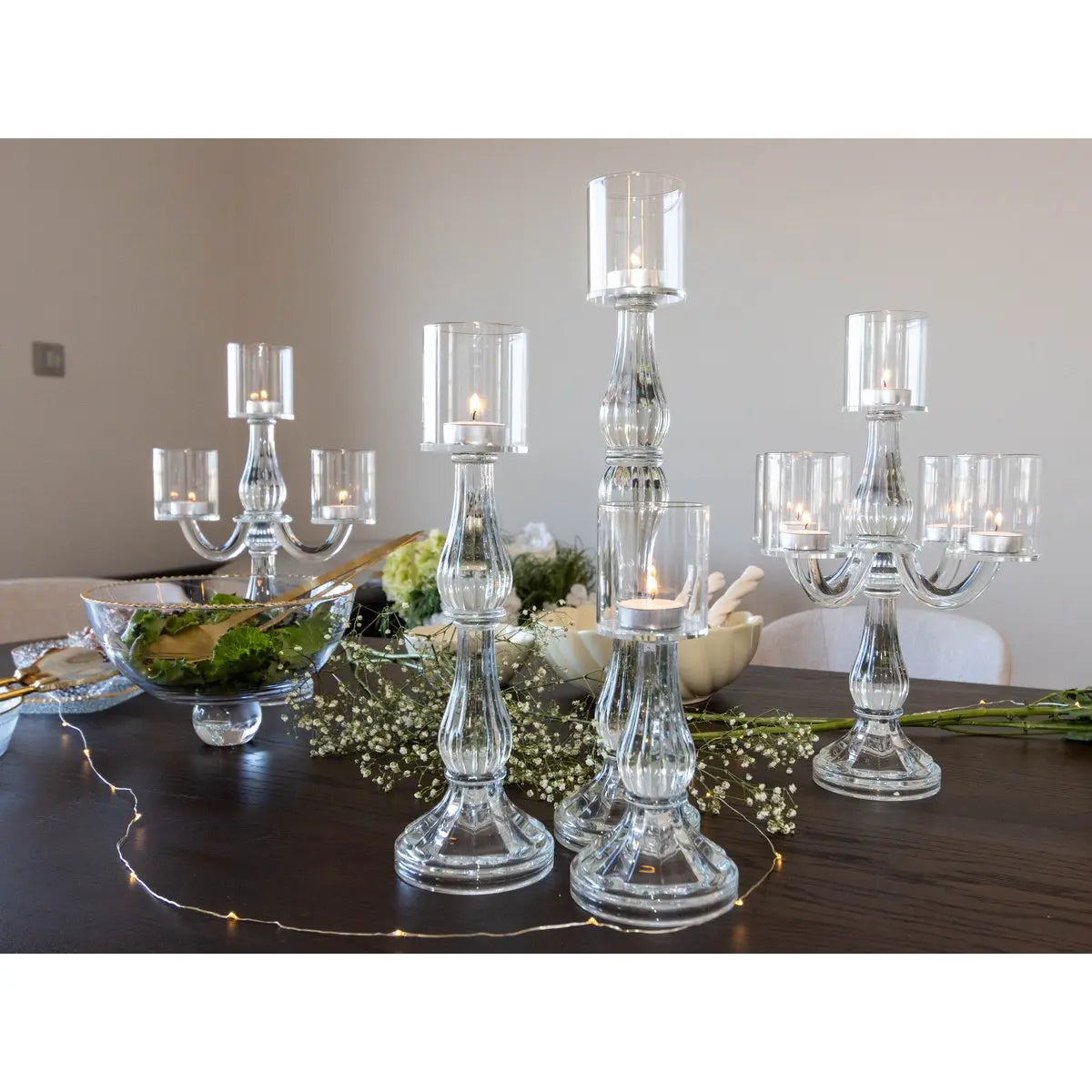 Chandelier 3 feux transparent h35cm AULICA