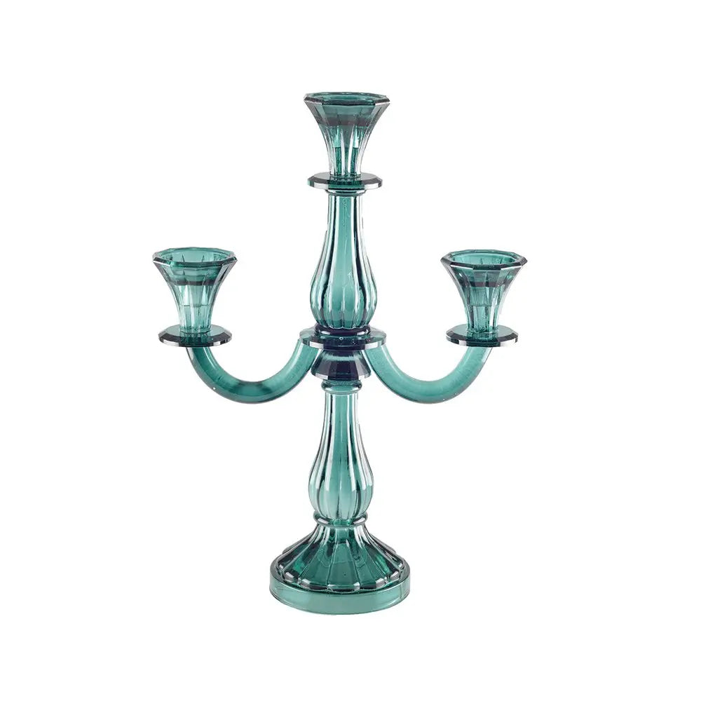 Chandelier 3 feux turquoise h35cm AULICA