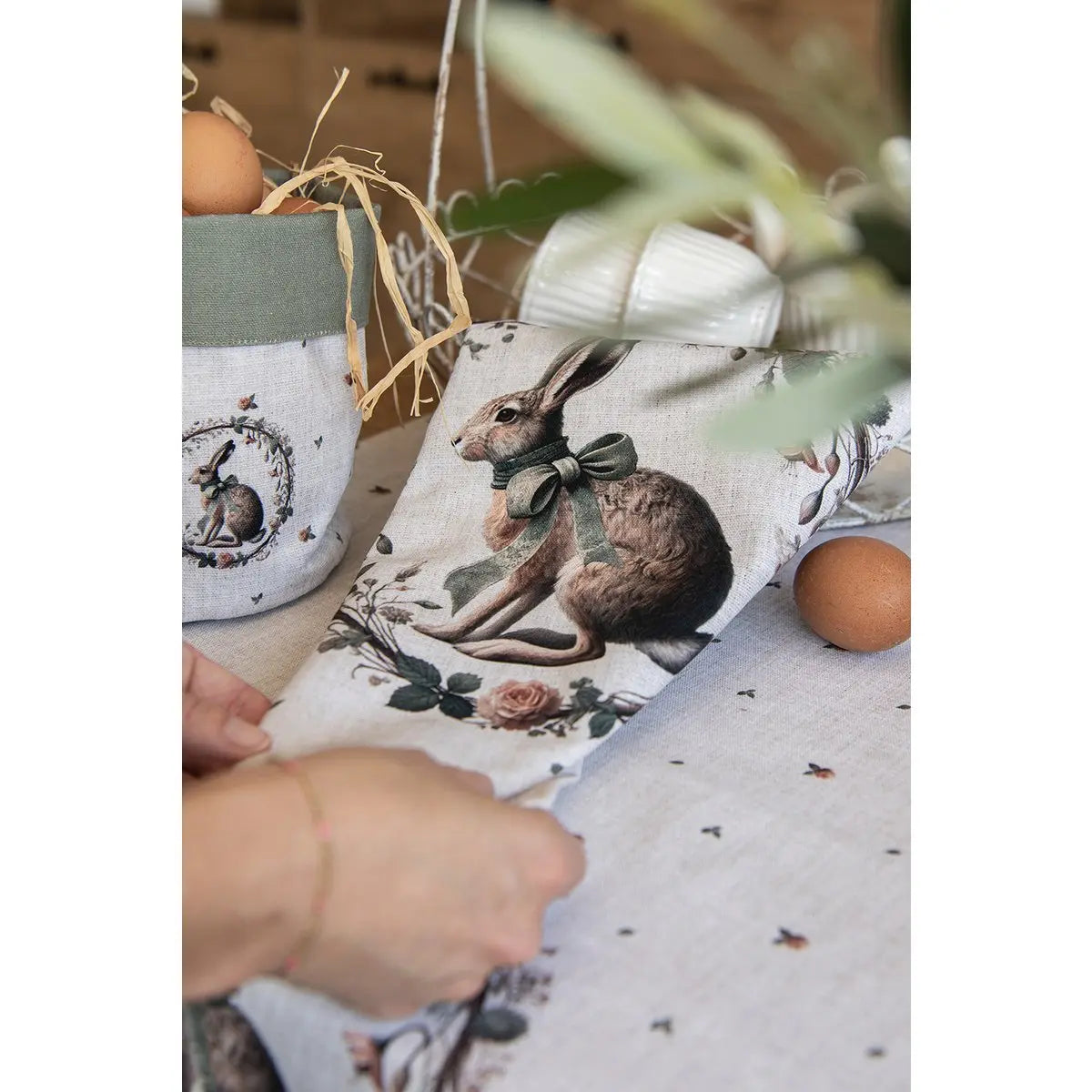 Chemin de table 50x160 cm Beige Coton Clayre & Eef.