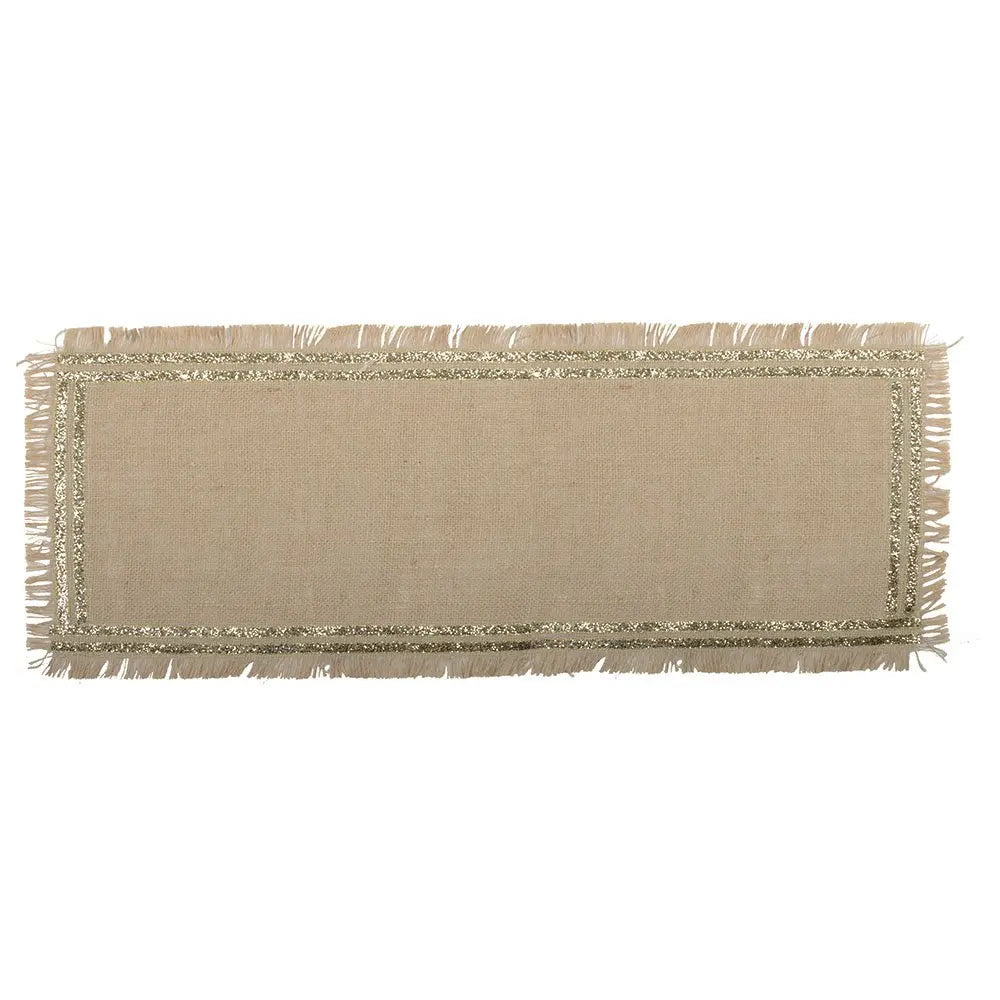 Chemin de table en toile de jute doré AULICA
