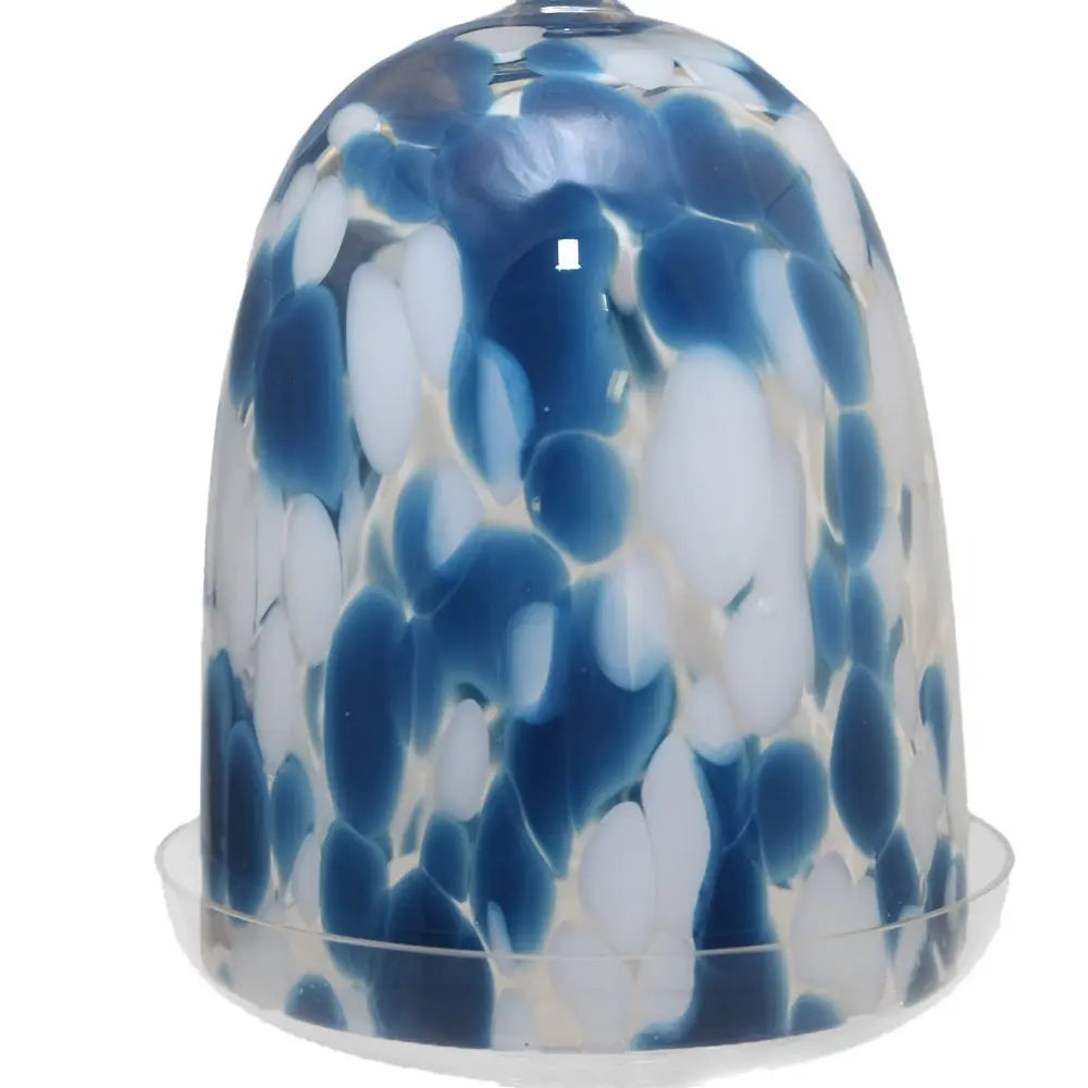 Cloche sur pied blanche et bleue 15x15x32.5cm AULICA