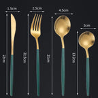 Service couverts européen acier inoxydable emphatique – Ensemble 24 pièces cour royale coffret bois Dropshipman