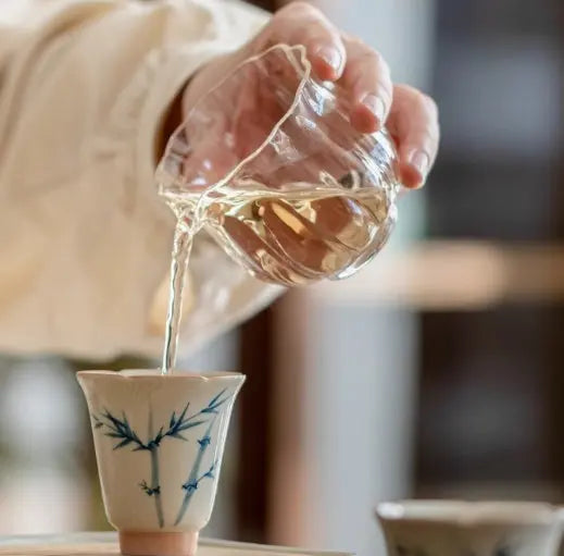 Coffret thé élégant peint main bambou en porcelaine Gaiwan – Service thé sous-glaçure Dropshipman