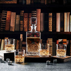 Coffret whisky en verre ciselé avec carafe 850 ml et 4 verres 280ml AULICA