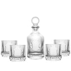Coffret whisky en verre rayé avec carafe 500ml et 4 verres 330ml AULICA