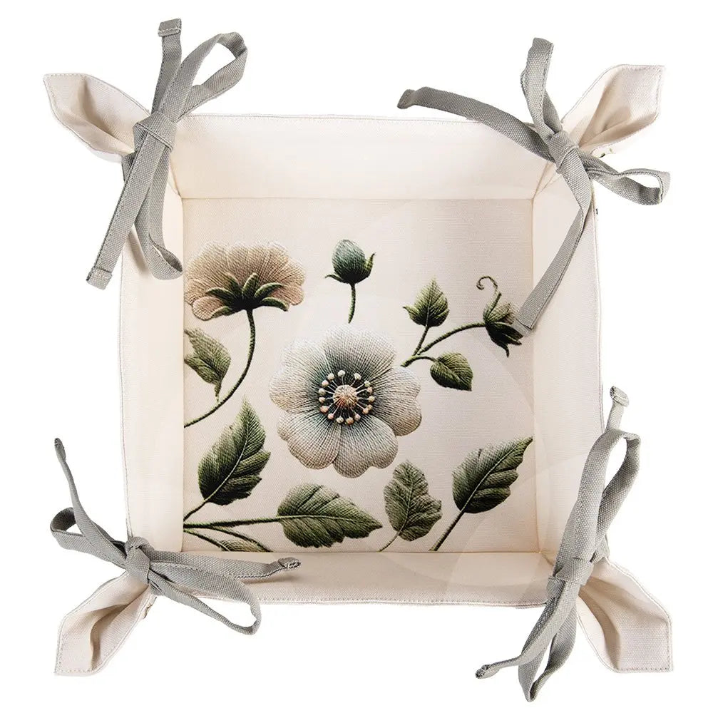 Corbeille à pain 35x35x8 cm Beige Coton Clayre & Eef.
