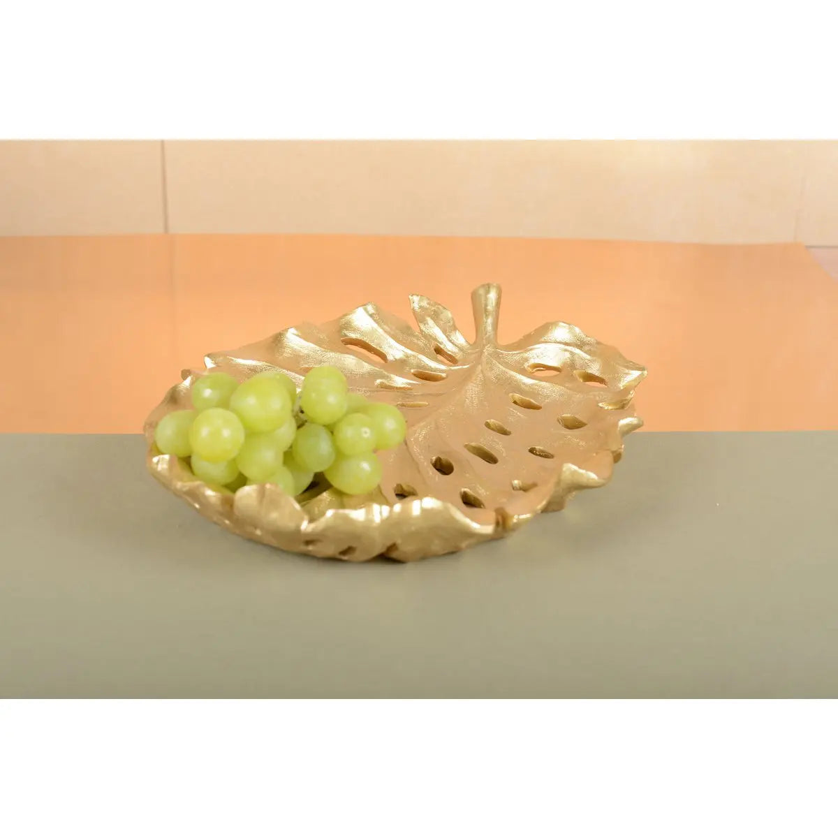 Coupe à fruits feuille dorée 31x25x5cm AULICA