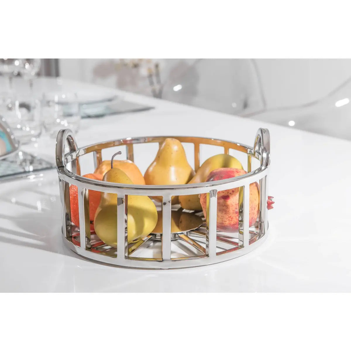 Coupe à fruits ronde en argent 35x35x18cm AULICA