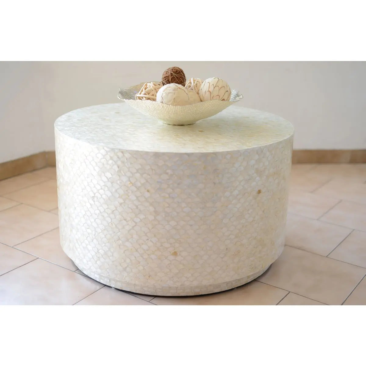 Coupe corolle lustrée ambre 36x36x7cm AULICA