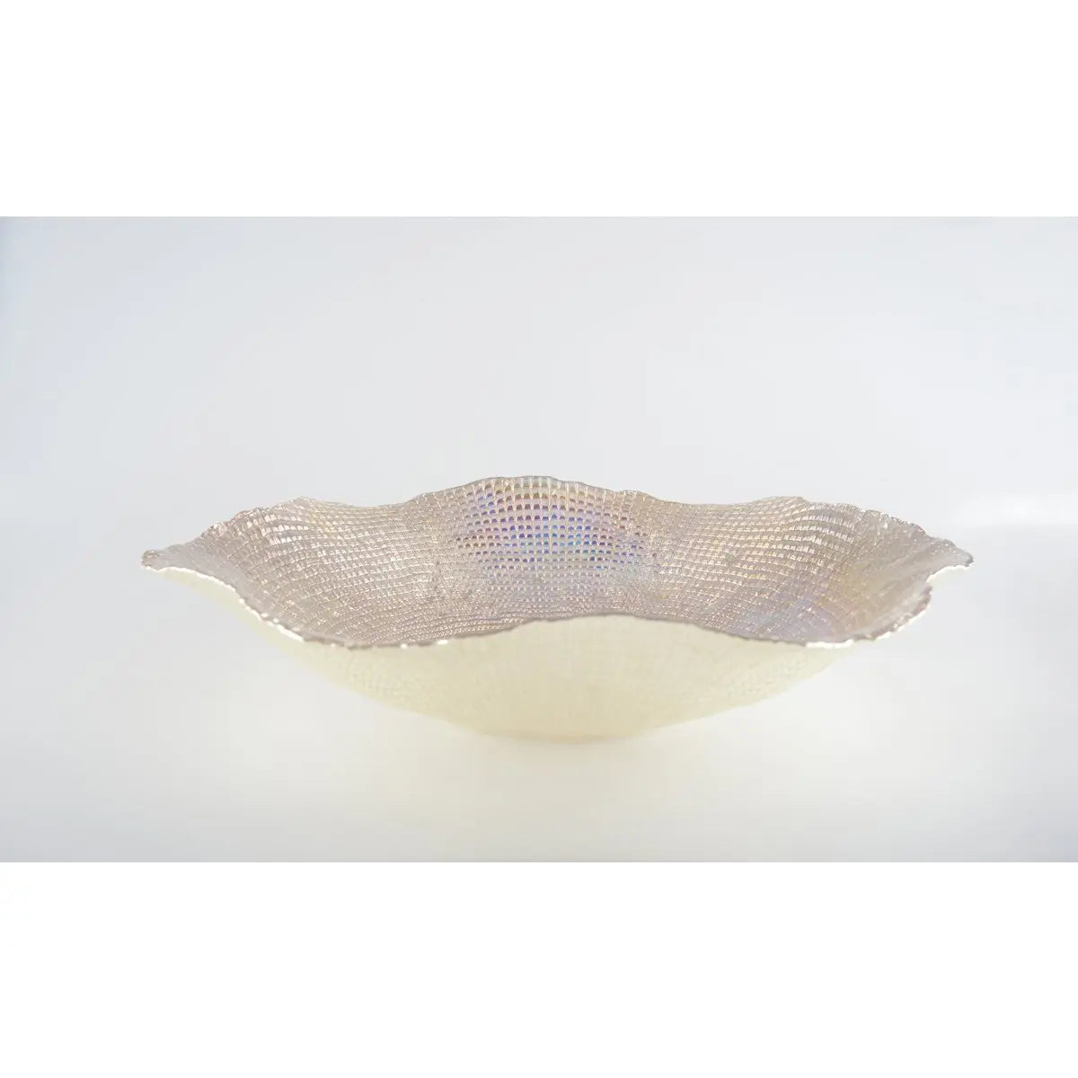 Coupe corolle lustrée ambre 36x36x7cm AULICA