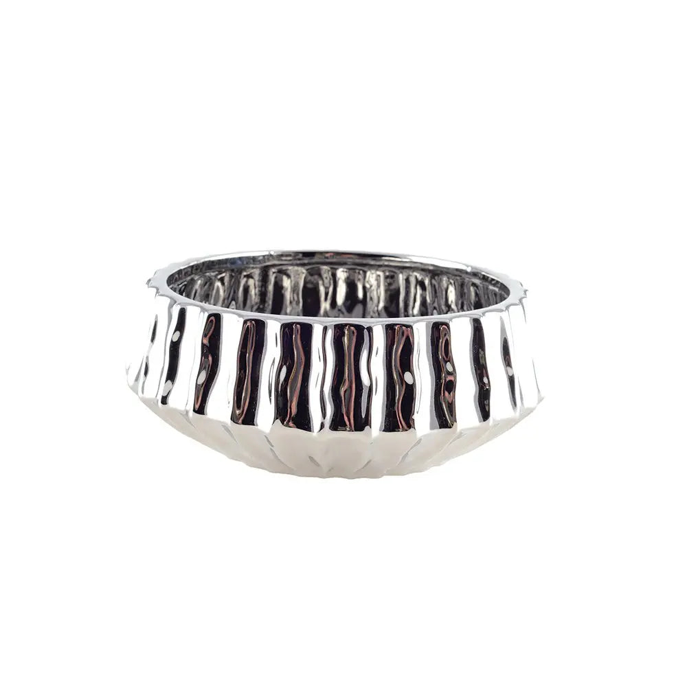 Coupe décorative argent brillant 20x20x8cm AULICA