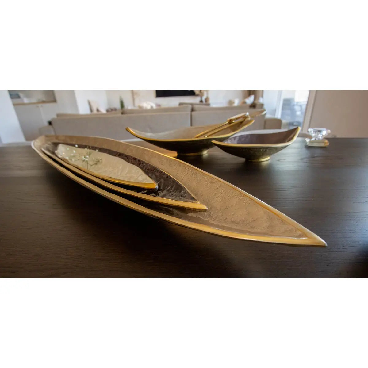 Coupe décorative blanche en aluminium 50x10.5x3.5cm AULICA